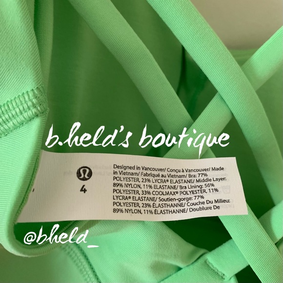 lululemon Energy Bra Long Line in Scream Green Light Size 4 Rare New NWT - Picture 9 of 16